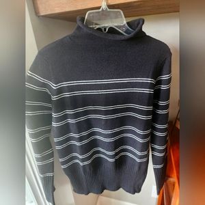 French Connection Black and White Striped Blouse